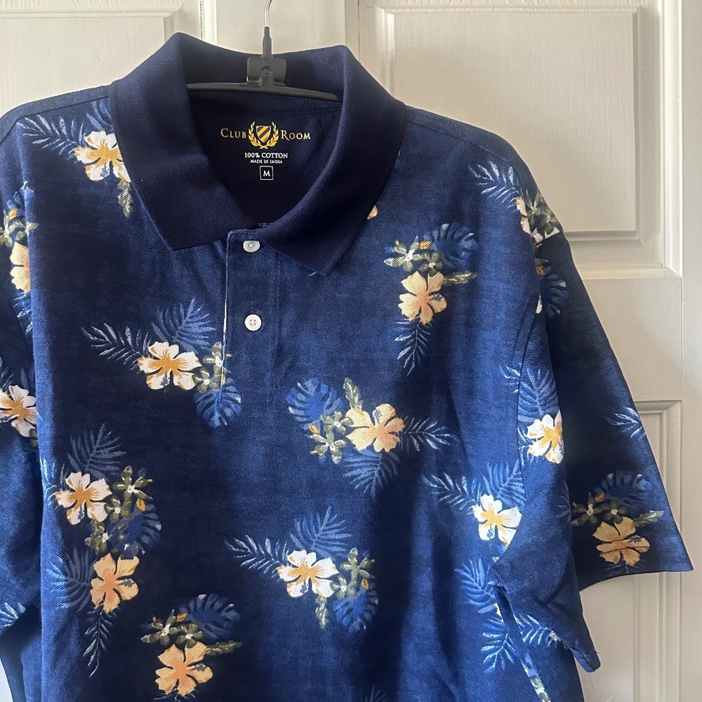 NWT - Club Room - Floral Polo Shirt - Size Medium